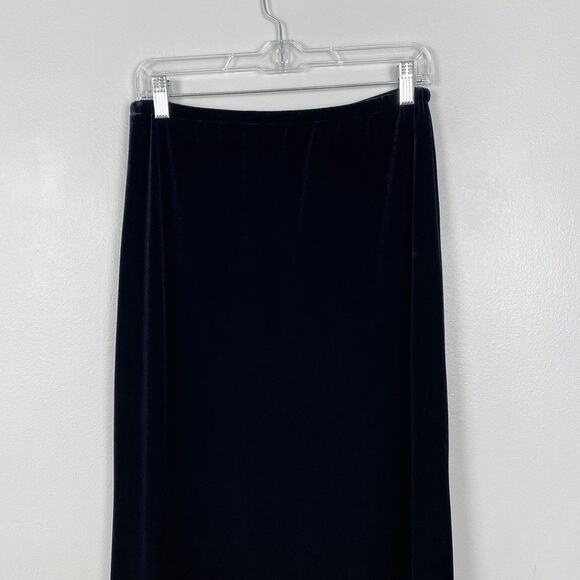 Coldwater Creek Black Velvet Maxi Skirt Whimsygoth‎ Holiday Festive Y2k Size XSP - Picture 3 of 8